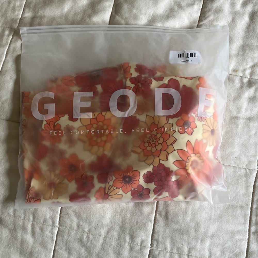 Geode Floral Print Swim Top